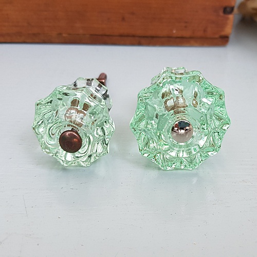 Glass Fluted Knobs (Light Green)