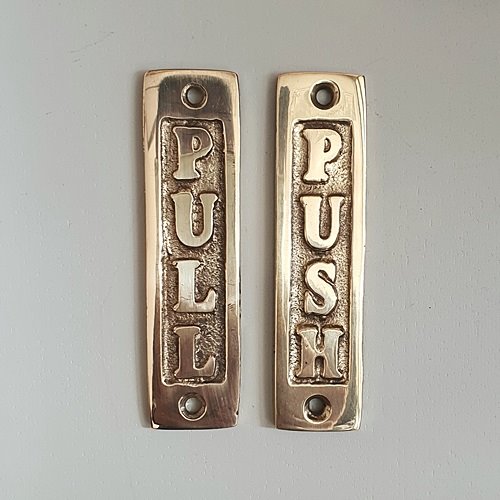 Brass Door sign 2종 PULL, PUSH (Brass)